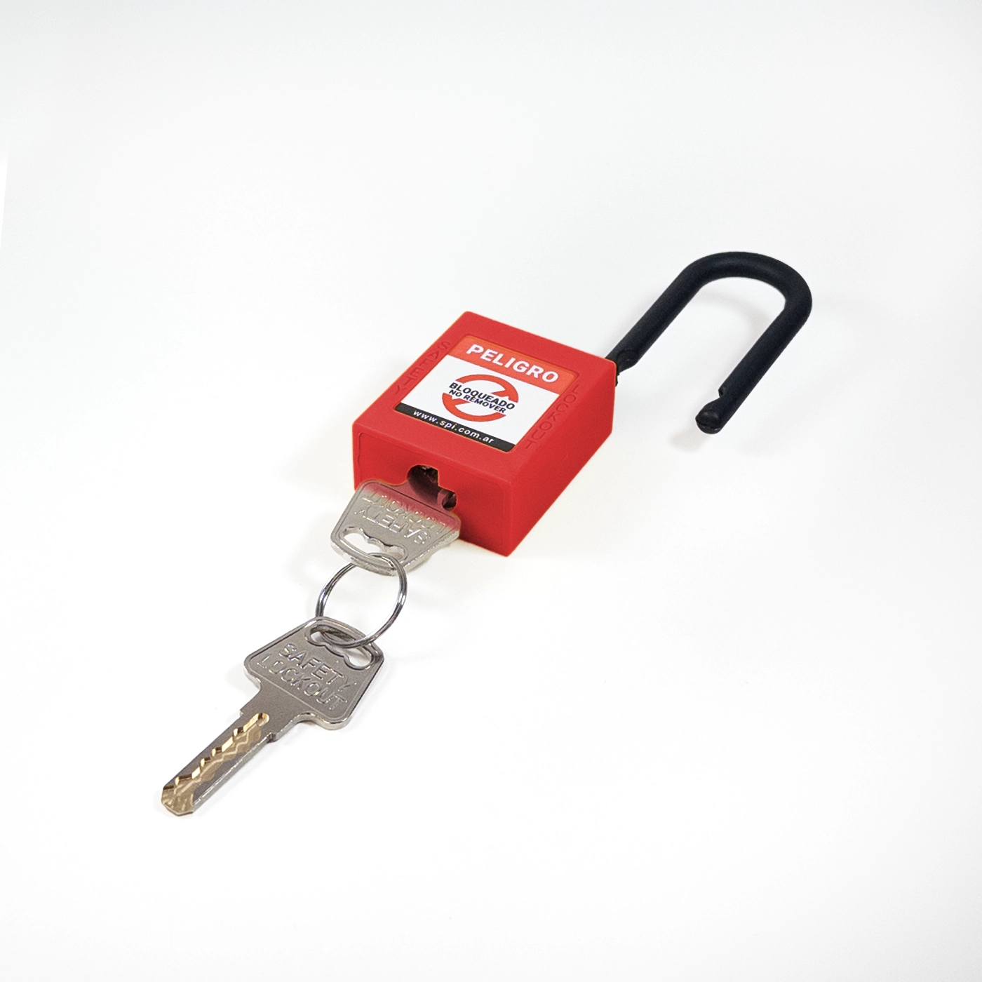 Candado Termoplástico Rojo Dieléctrico, Paso 20x38 mm de Nylon