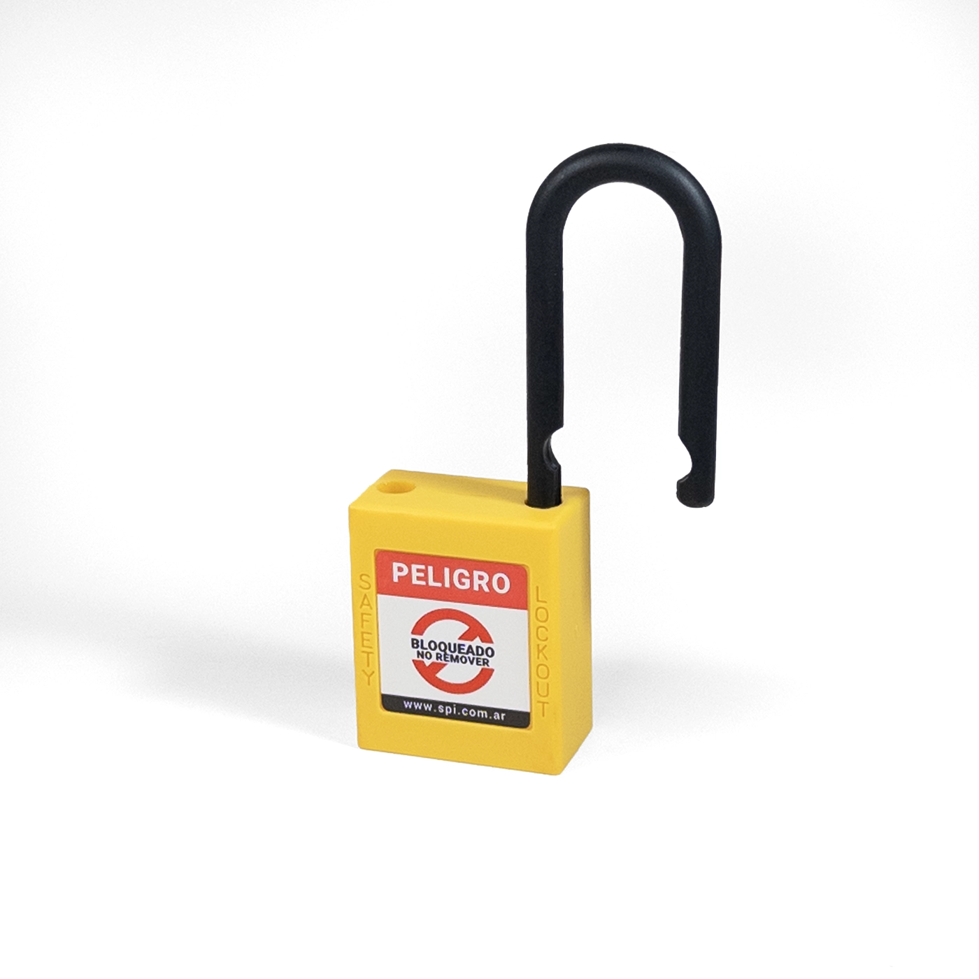 Candado Termoplástico Amarillo Dieléctrico, Paso 20x38mm de Nylon