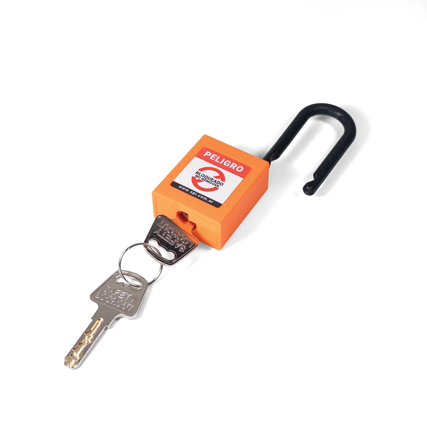 Candado Termoplástico Naranja Dieléctrico, Paso 20x38mm de Nylon