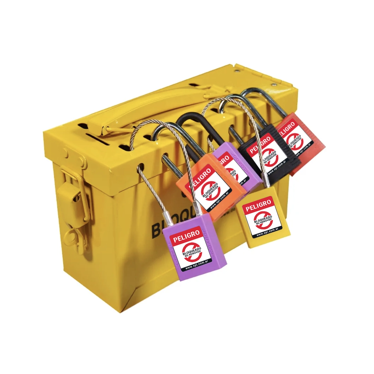 Caja de Bloqueo Grupal Amarilla Para 12 Candados
