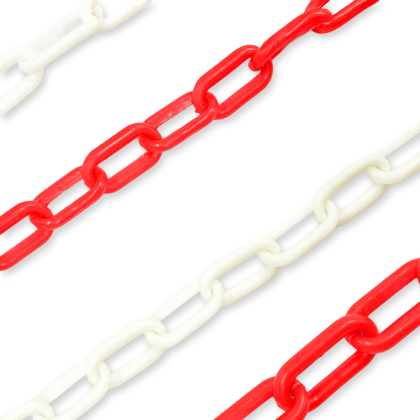 Cadena de PE 6mm Roja y Blanca - Económico