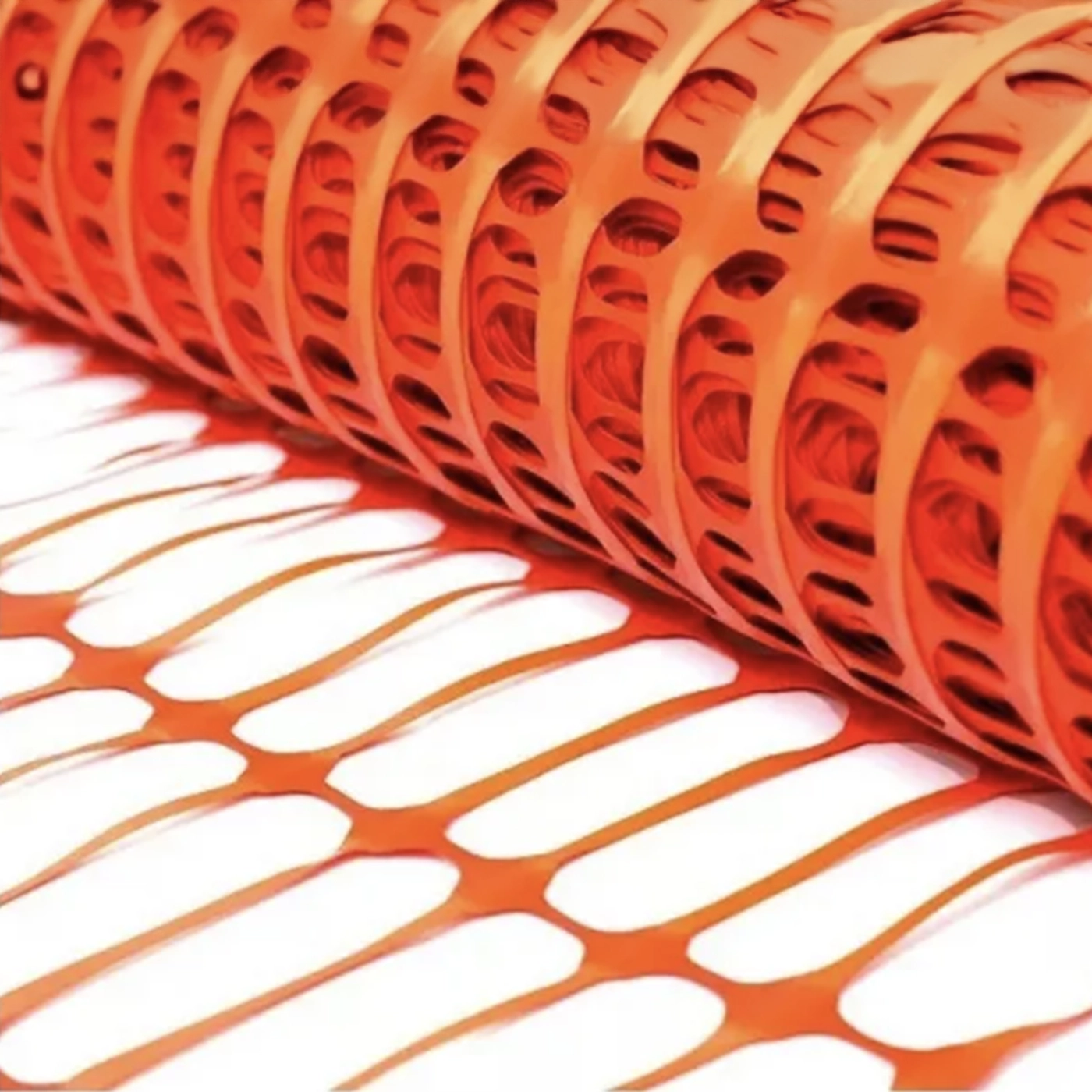 Malla Naranja Reticulada Plástica, Rollo de 1×45m